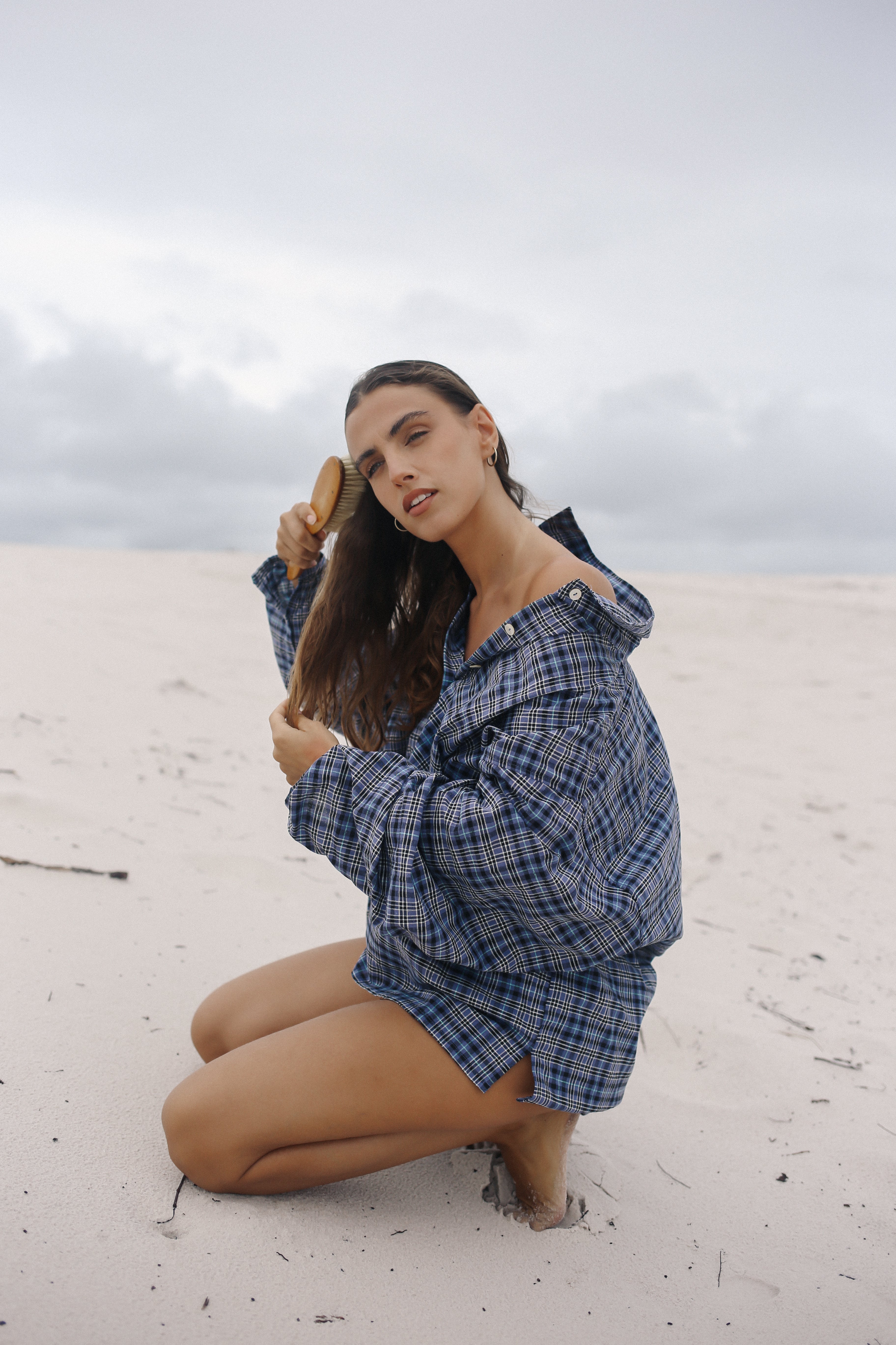 Ava Short // Navy Plaid