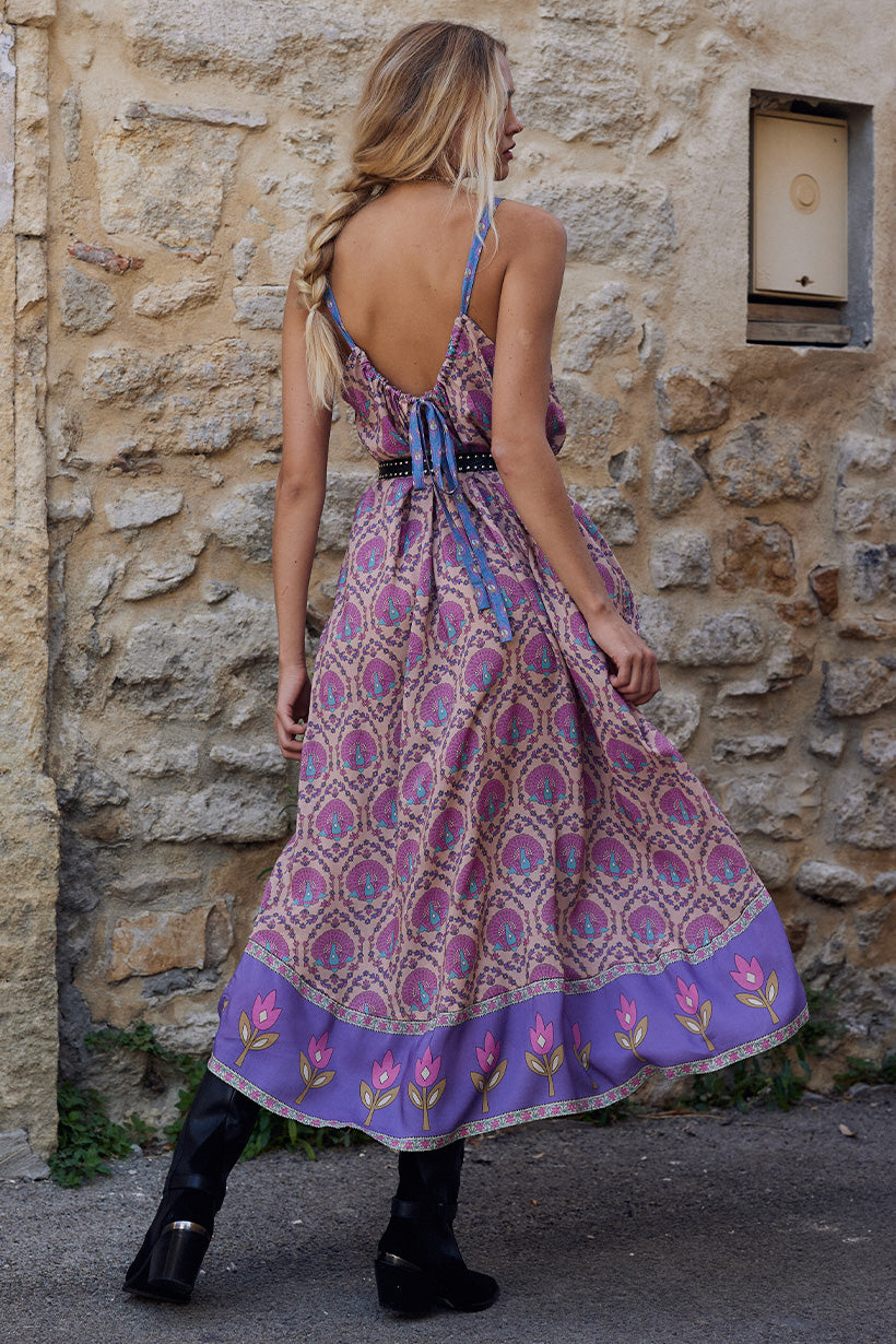 Chateau Strappy Midi Dress // Lavender
