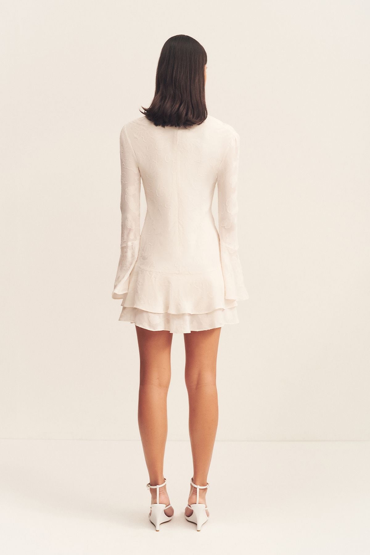 Bowery Long Sleeve Ruffle Mini Dress // Milk