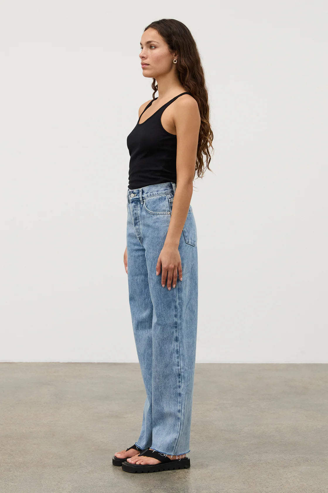 Recycled Cotton Mid Rise Jean // Mid Blue