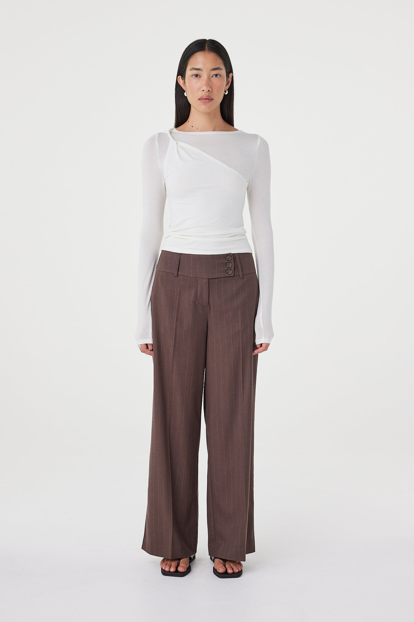 Manon Pant // Espresso Pinstripe