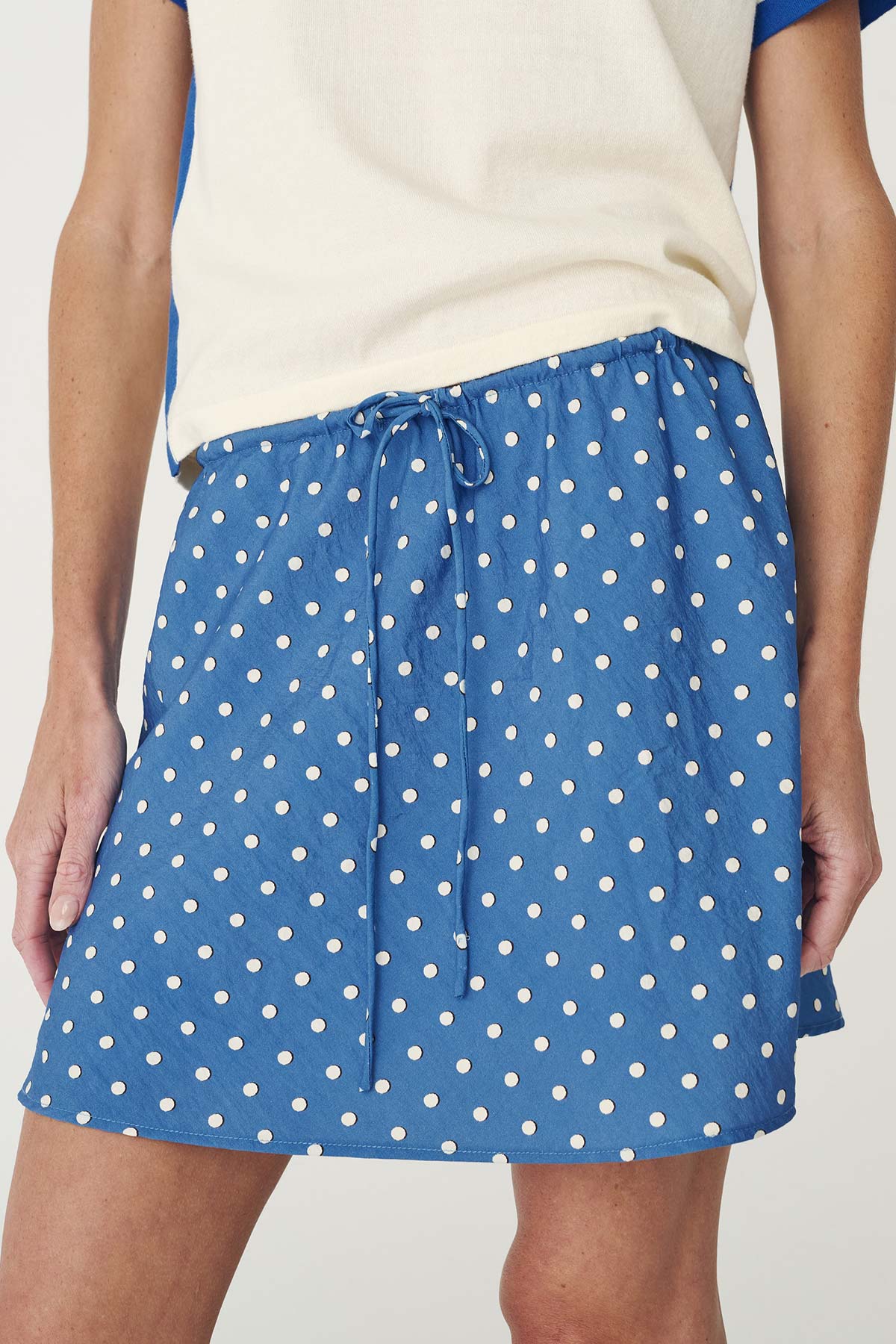 Frannie Silk Mini Skirt // Cornflower Spot