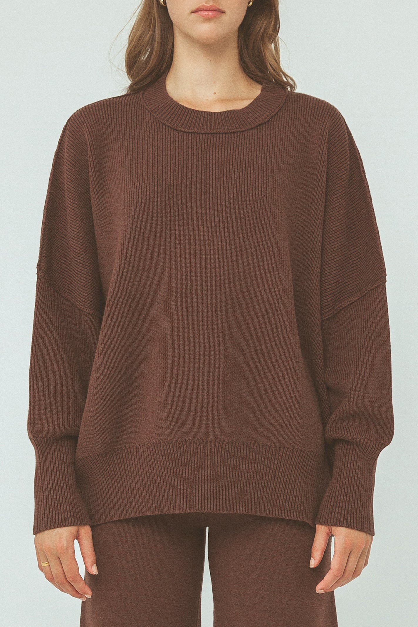 Harper Organic Knit Sweater // Chocolate