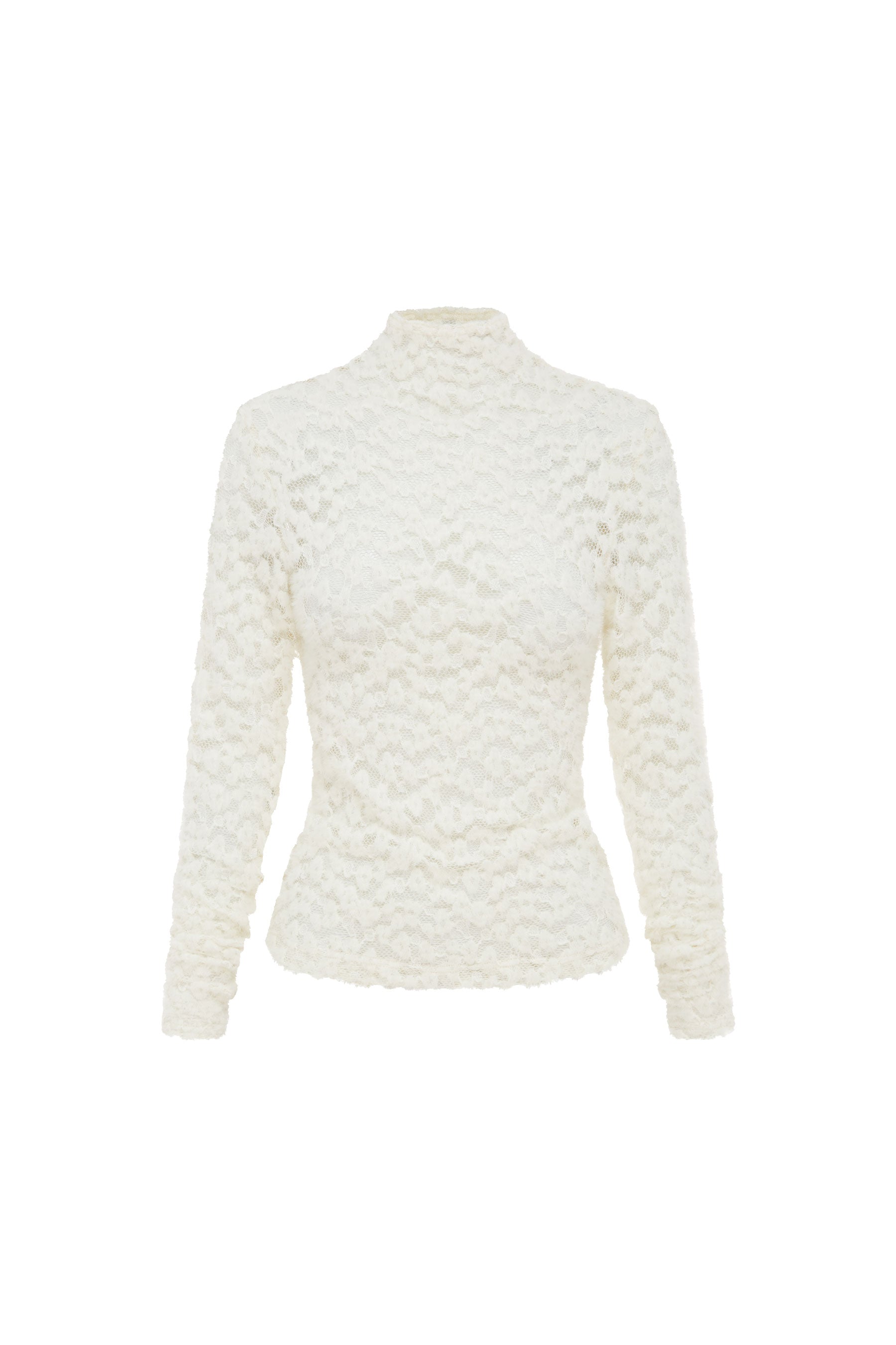 Galo Fuzzy Lace Top // Creme