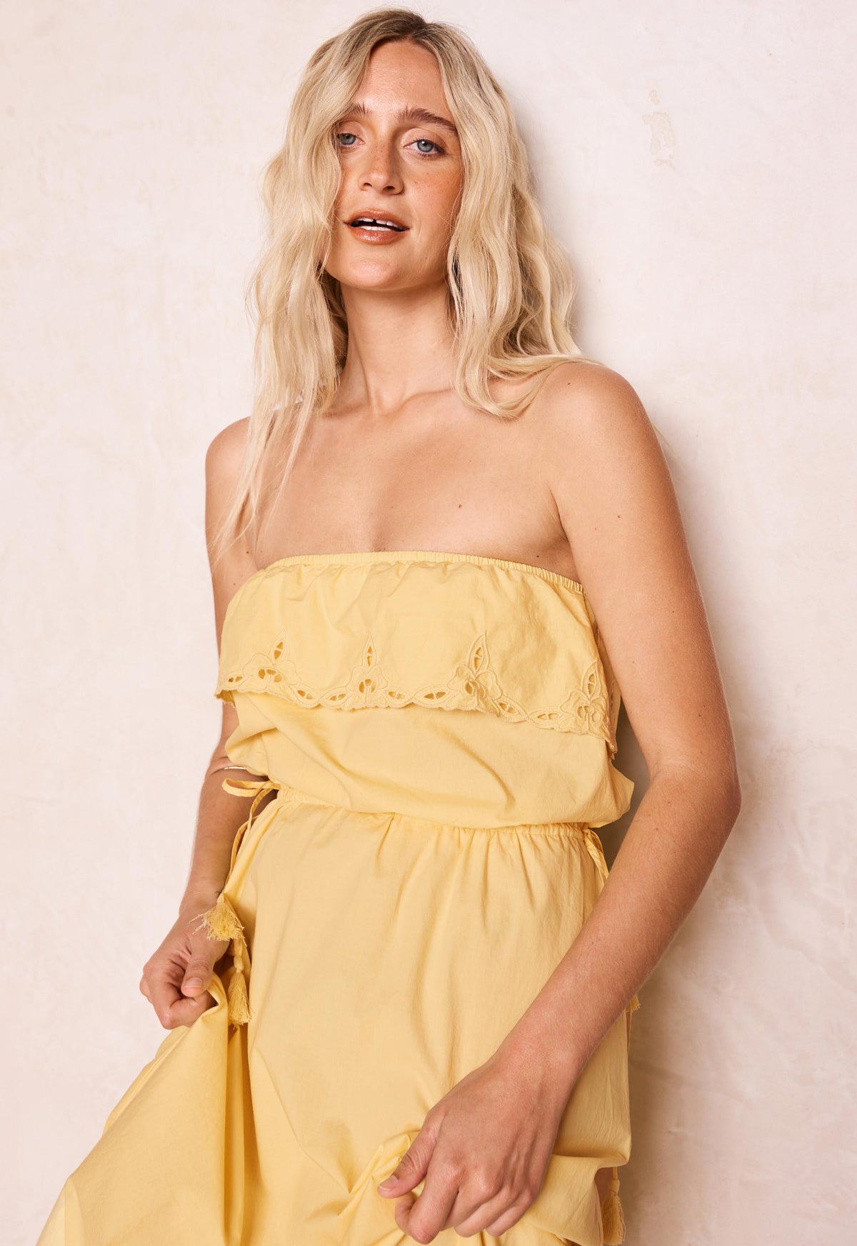 Fleur De Lis Midi Dress // Citrus Sun Yellow