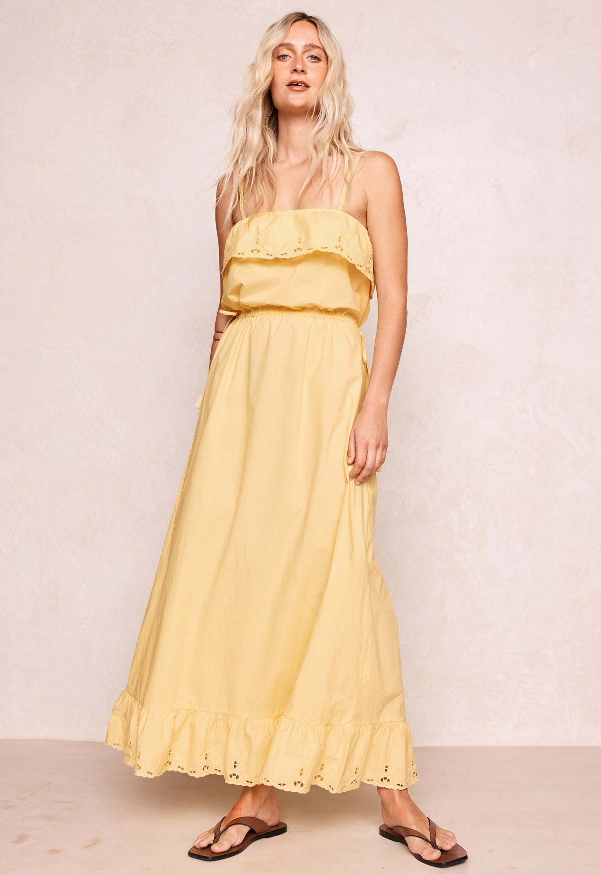 Fleur De Lis Midi Dress // Citrus Sun Yellow