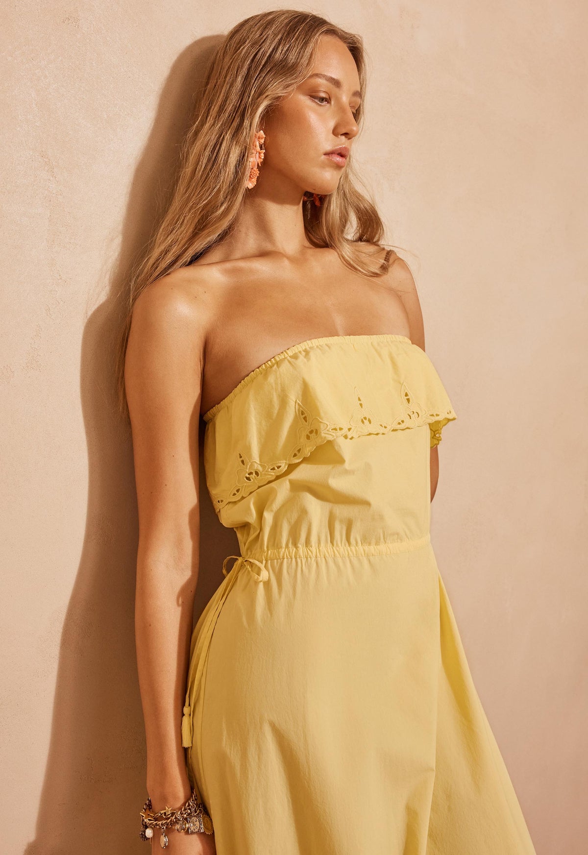 Fleur De Lis Midi Dress // Citrus Sun Yellow