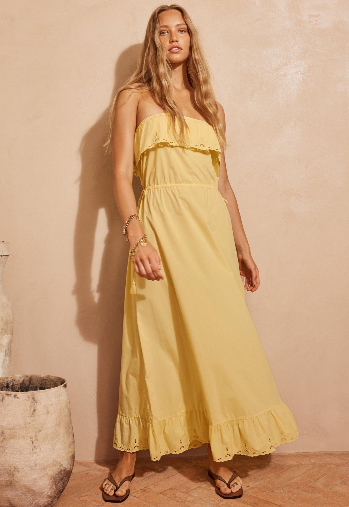 Fleur De Lis Midi Dress // Citrus Sun Yellow