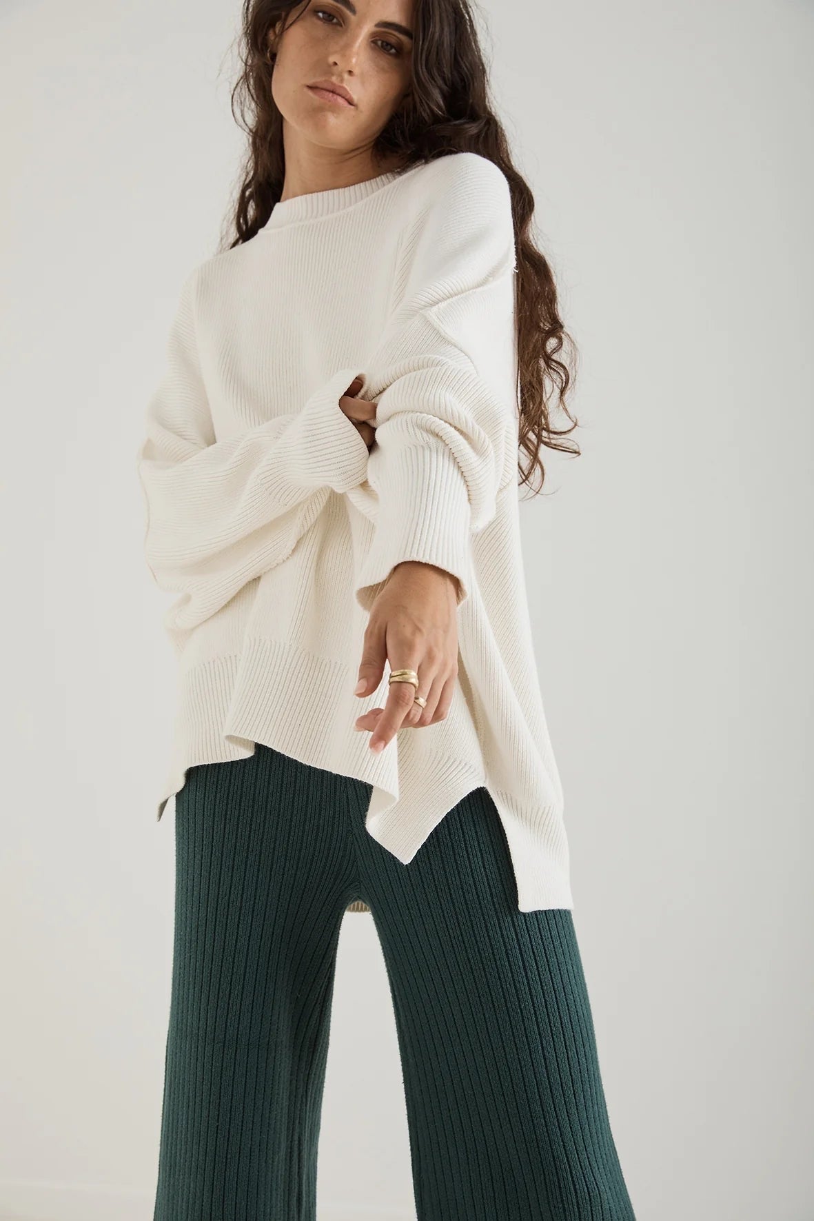 Harper Organic Knit Sweater // Cream