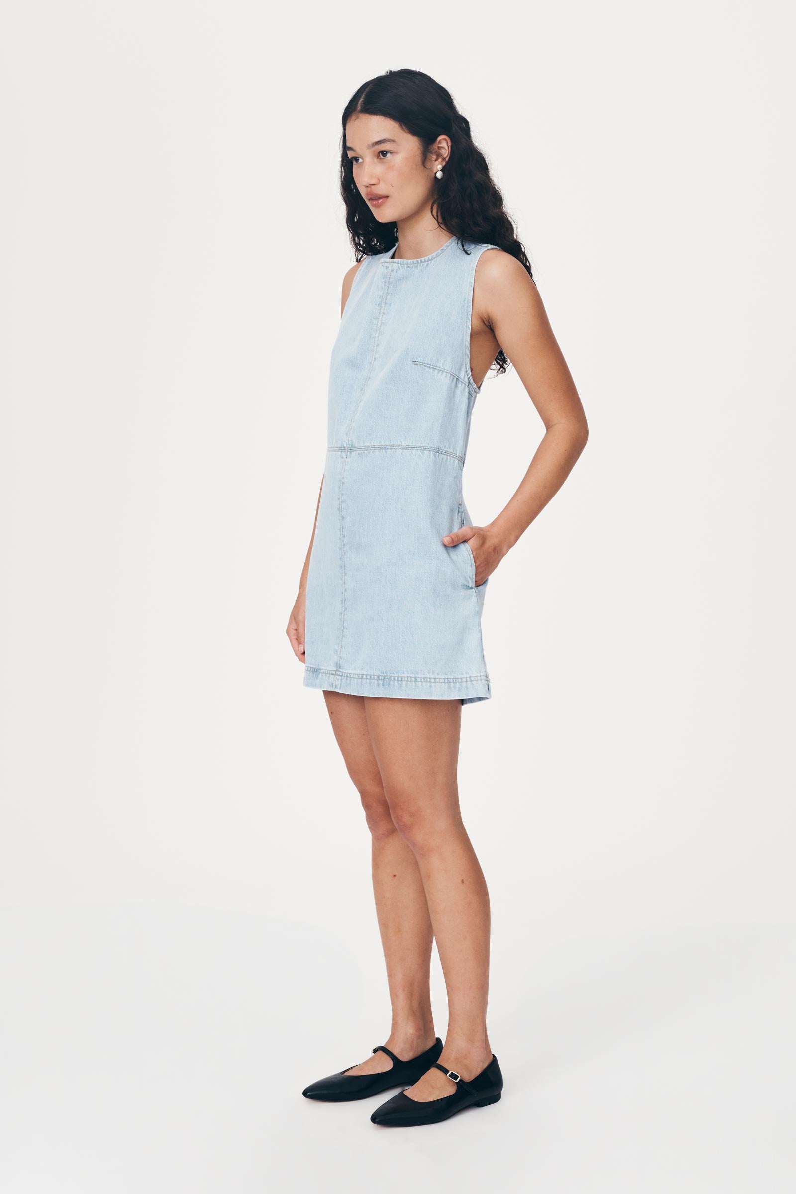 Jean Denim Mini Dress // Azul