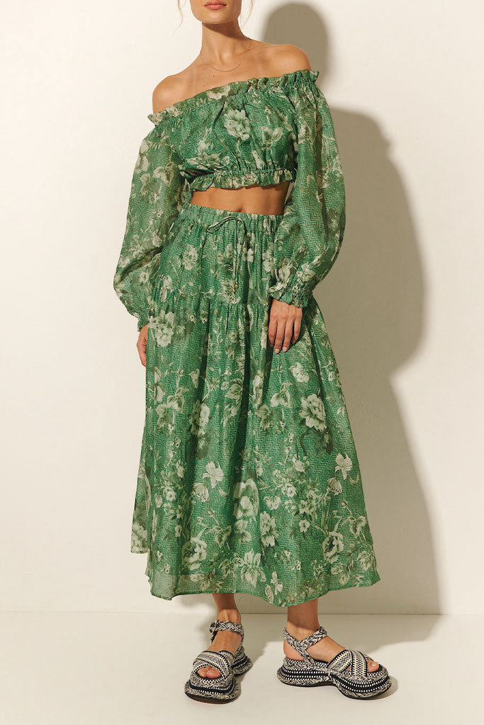Khalo Midi Skirt // Green