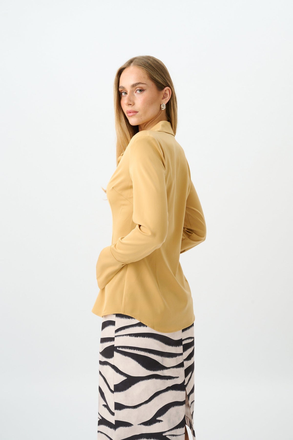 Structured Shirt // Gold Satin
