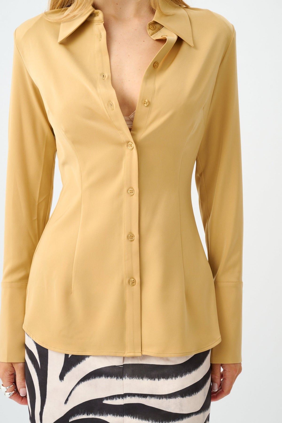 Structured Shirt // Gold Satin