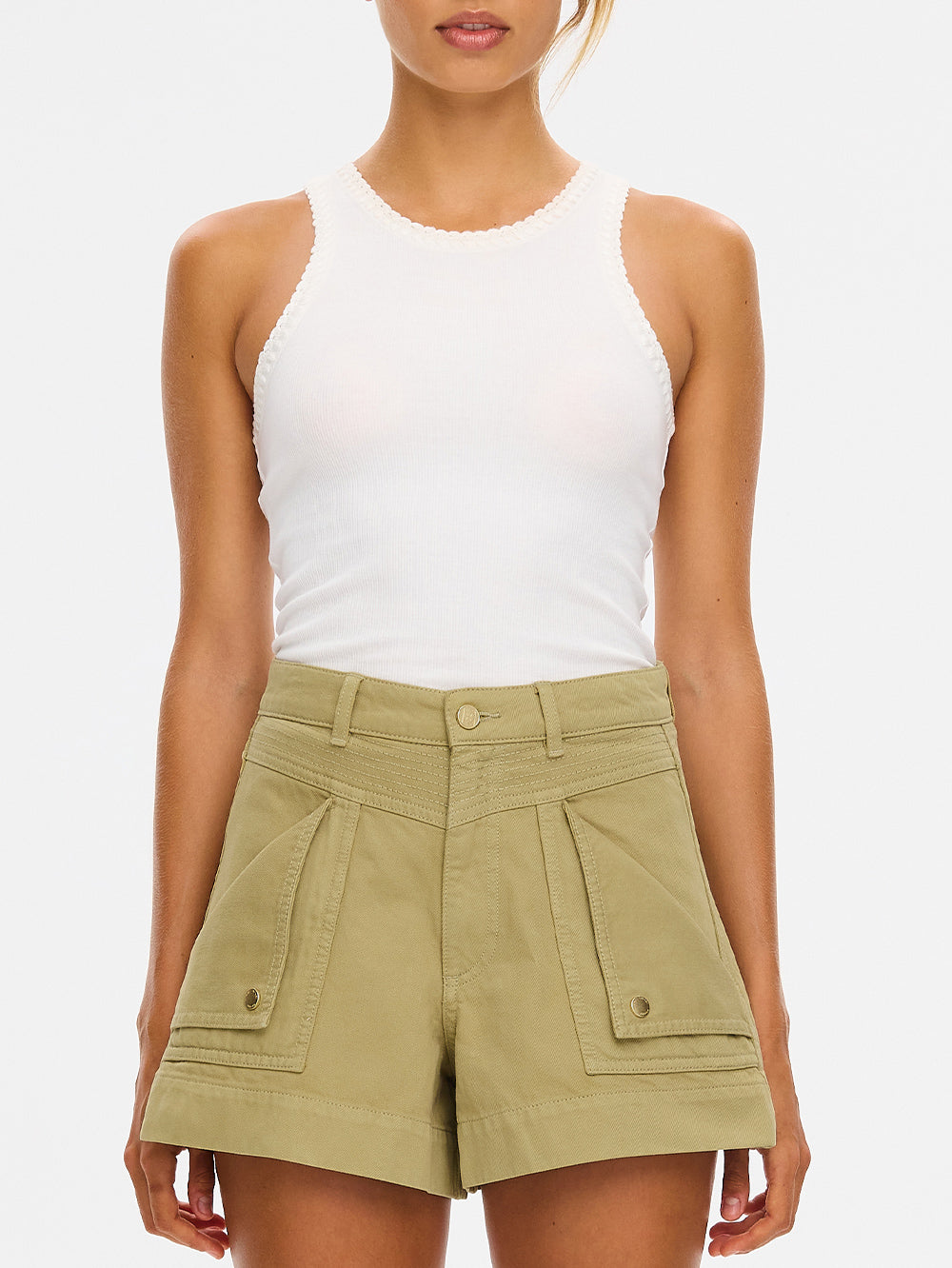 Celene Denim Shorts // Olive