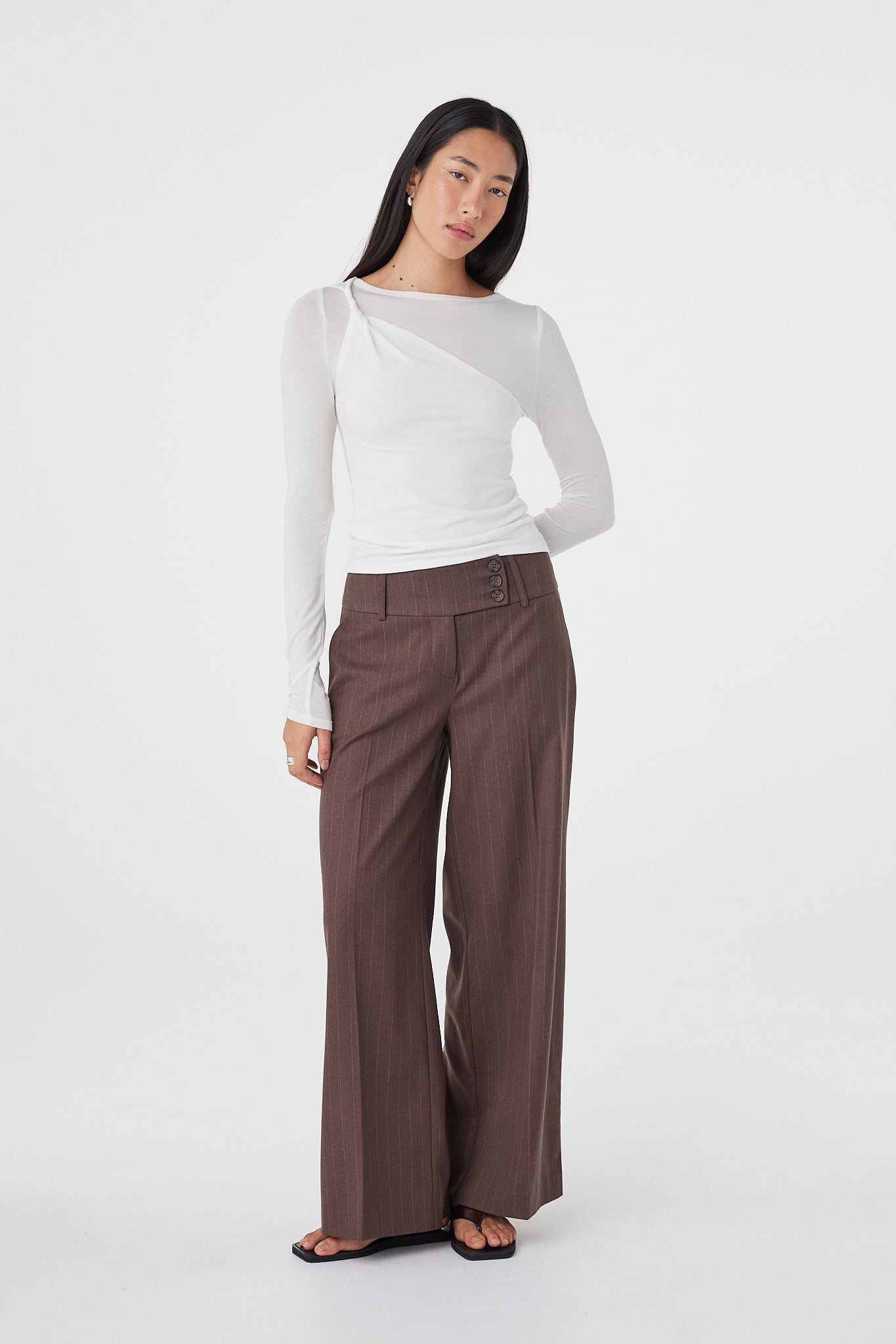 Manon Pant // Espresso Pinstripe
