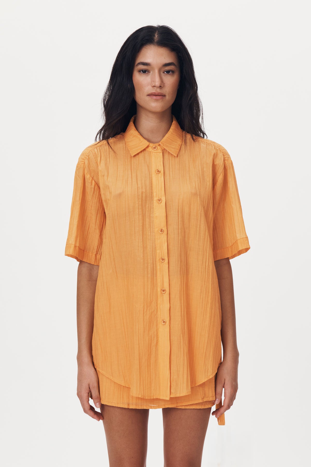 Mason Silk Shirt // Valencia Orange