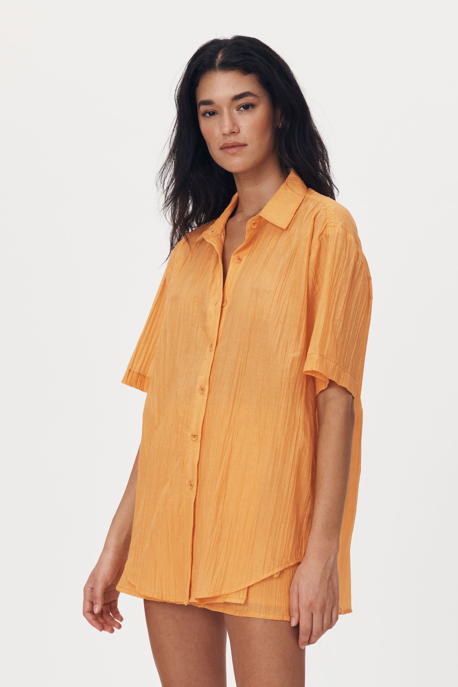 Mason Silk Shirt // Valencia Orange