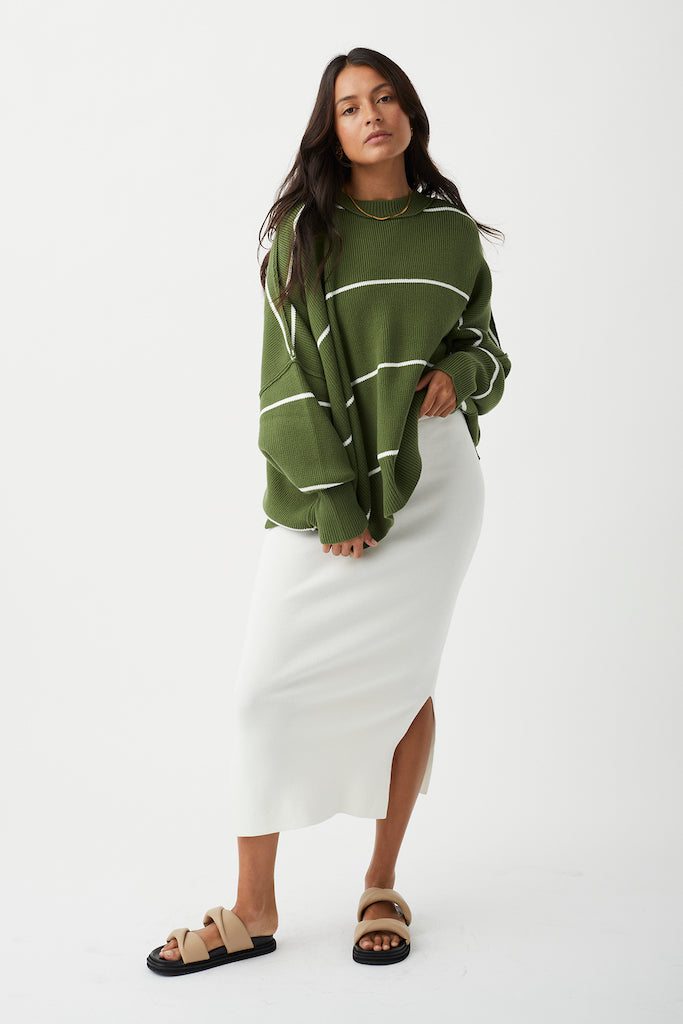 Harper Organic Knit Skirt // Cream