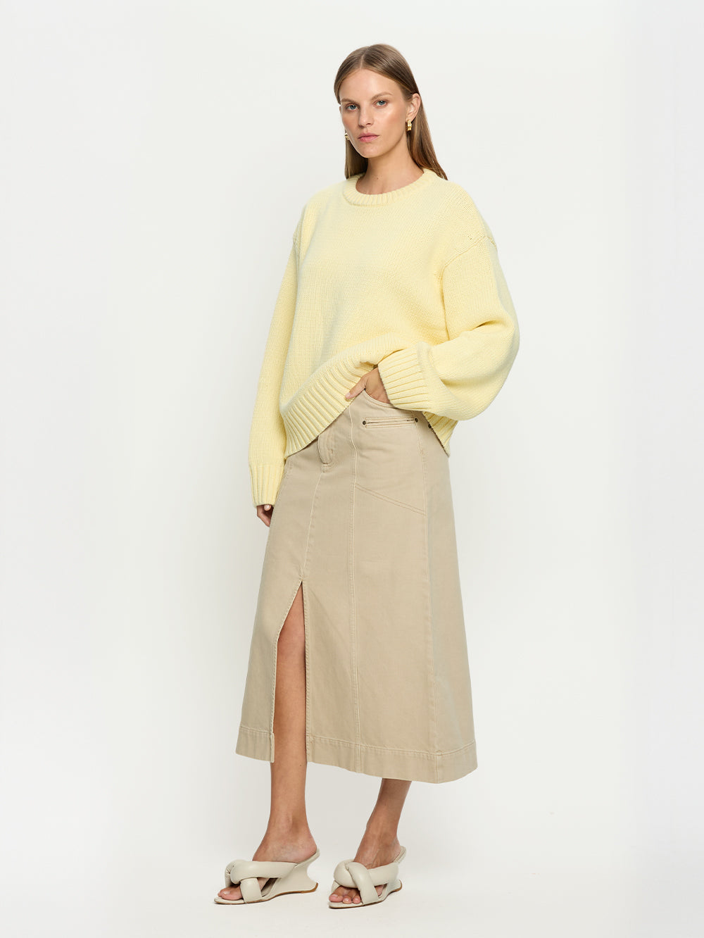 Odette Crew Knit Jumper // Butter