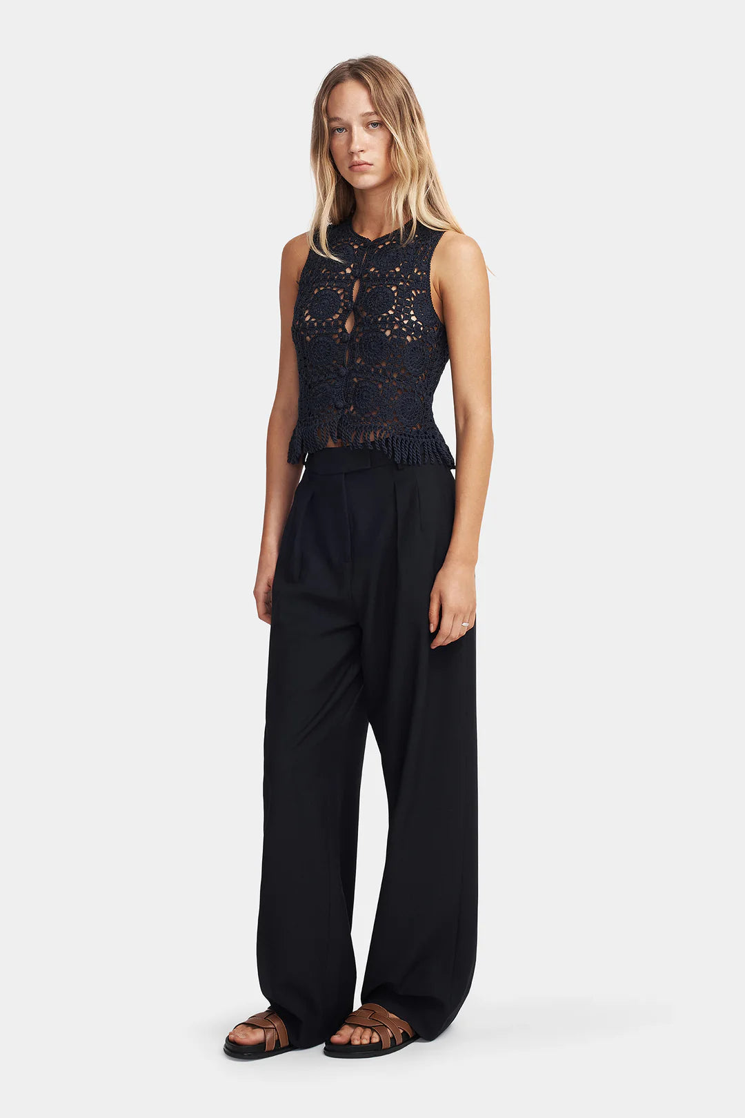 Patti Crochet Top // Navy