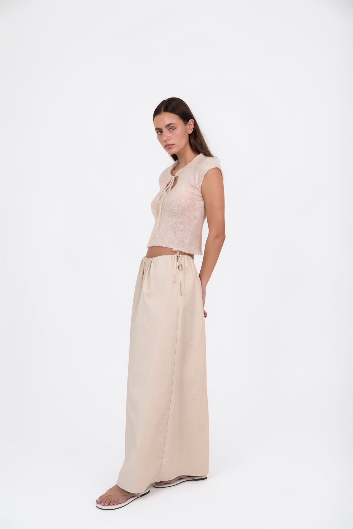 Tie Knit Tee // Beige Marle