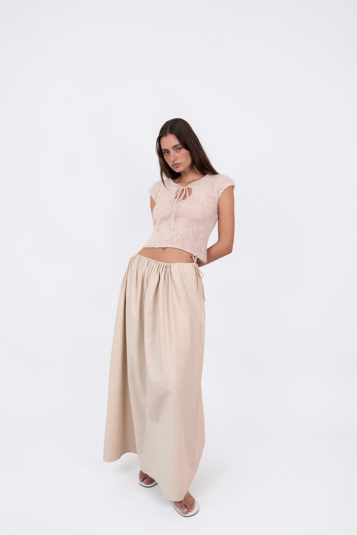 Tie Knit Tee // Beige Marle