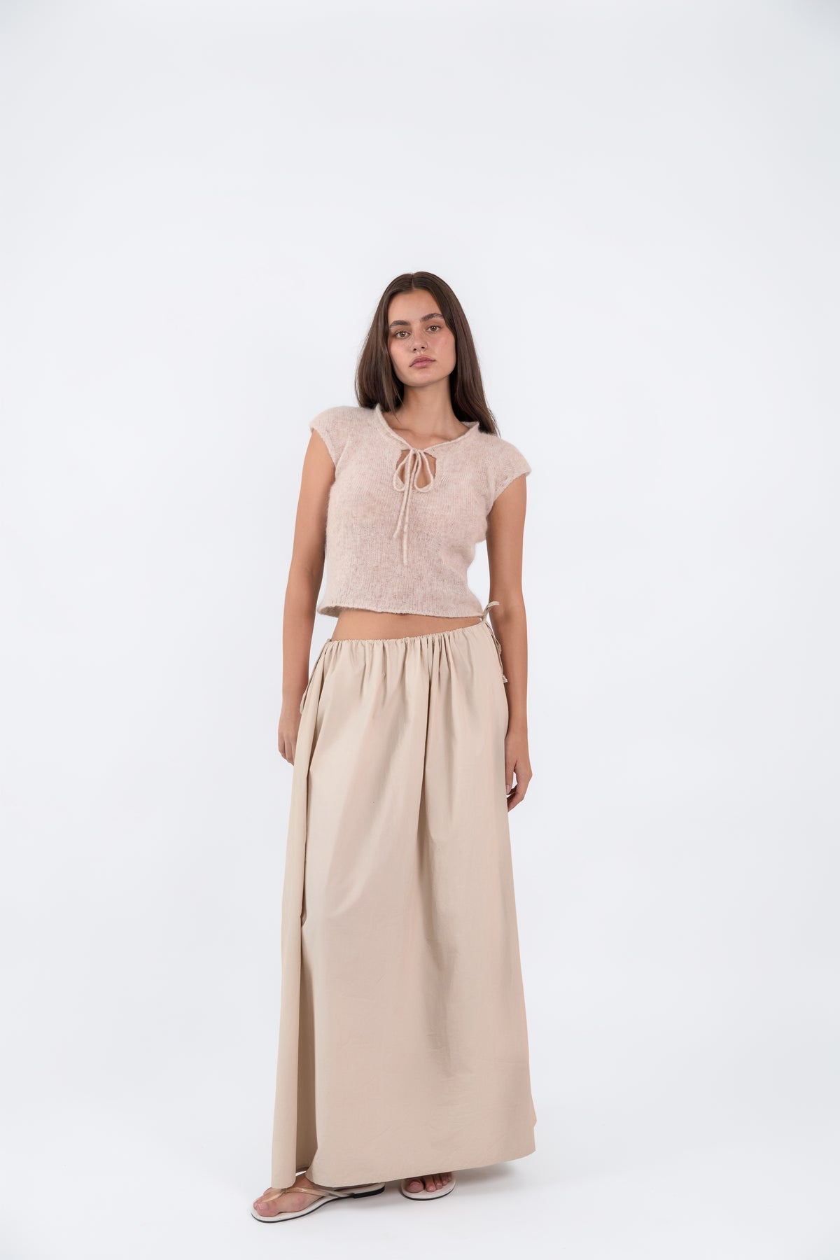 Tie Knit Tee // Beige Marle