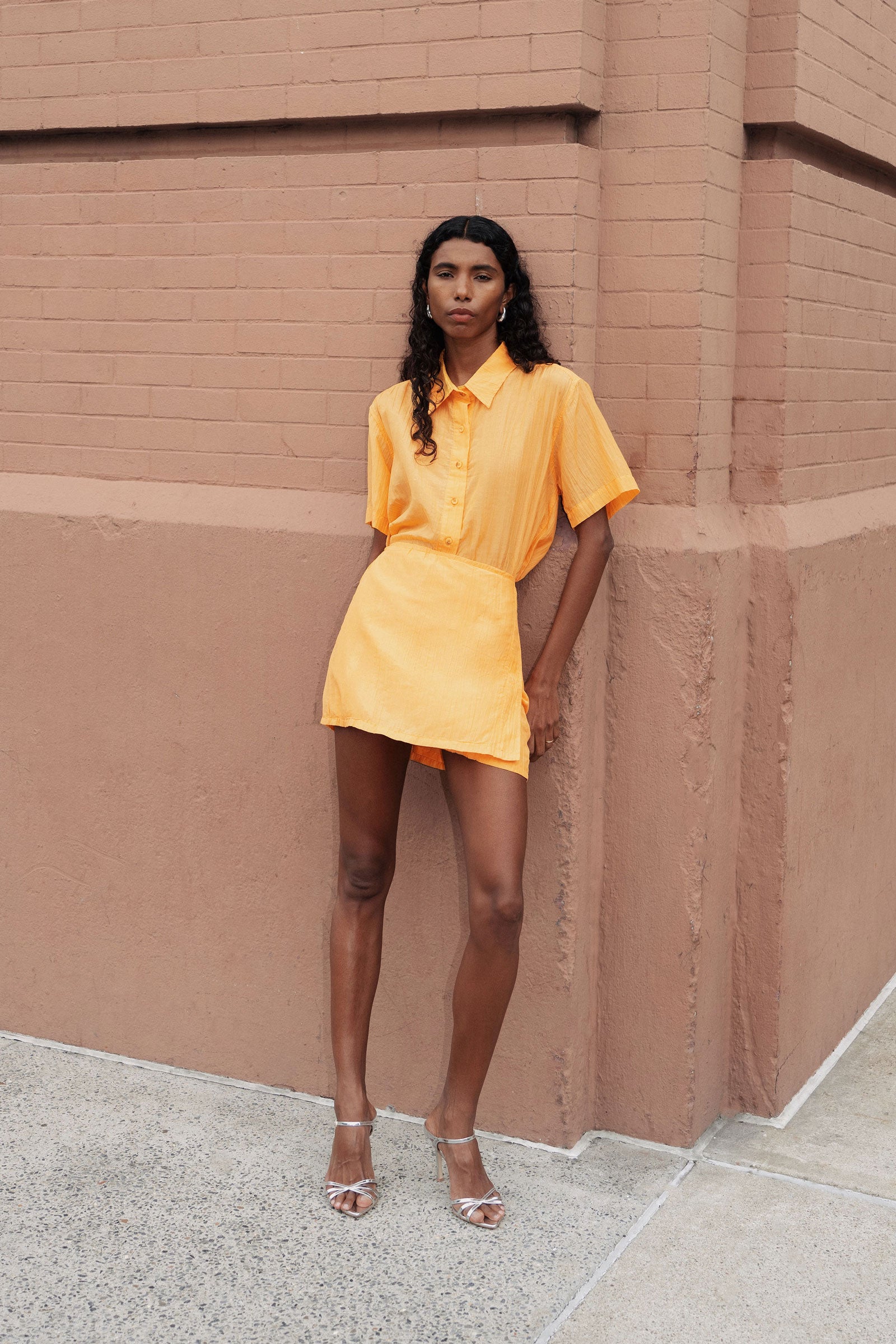 Mason Silk Shirt // Valencia Orange