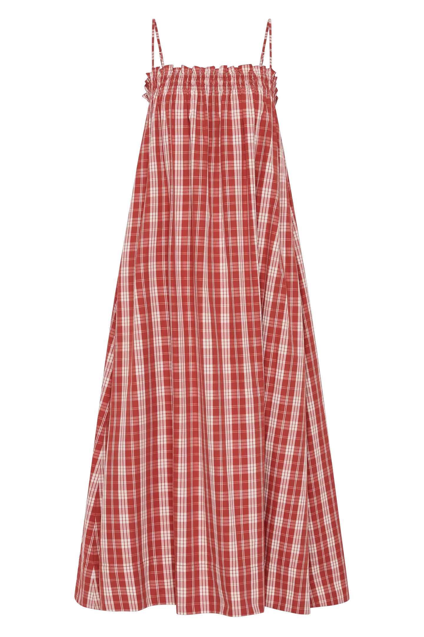 Gerta Midi Dress // Ines Check Terra Rosso