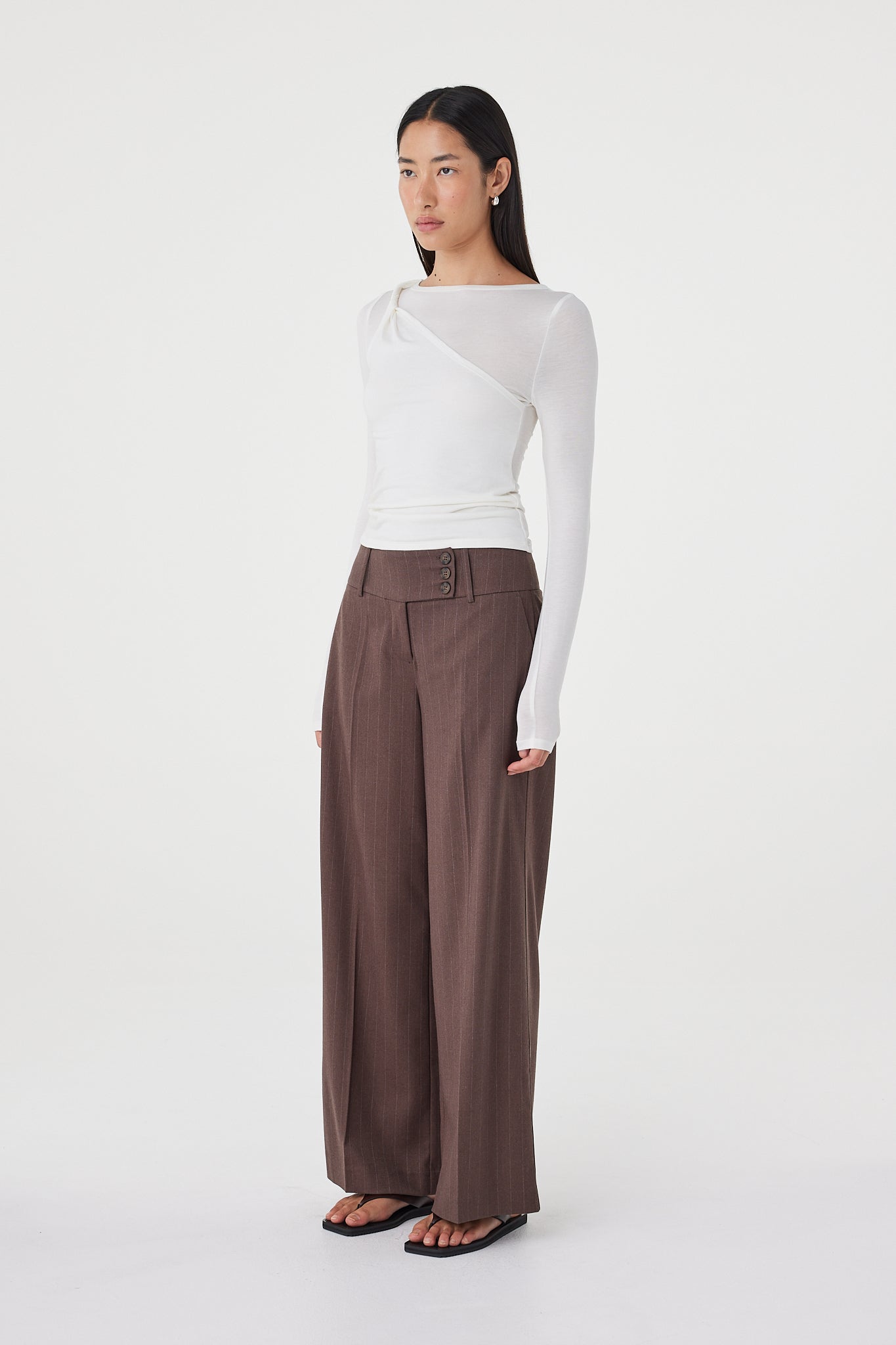 Manon Pant // Espresso Pinstripe