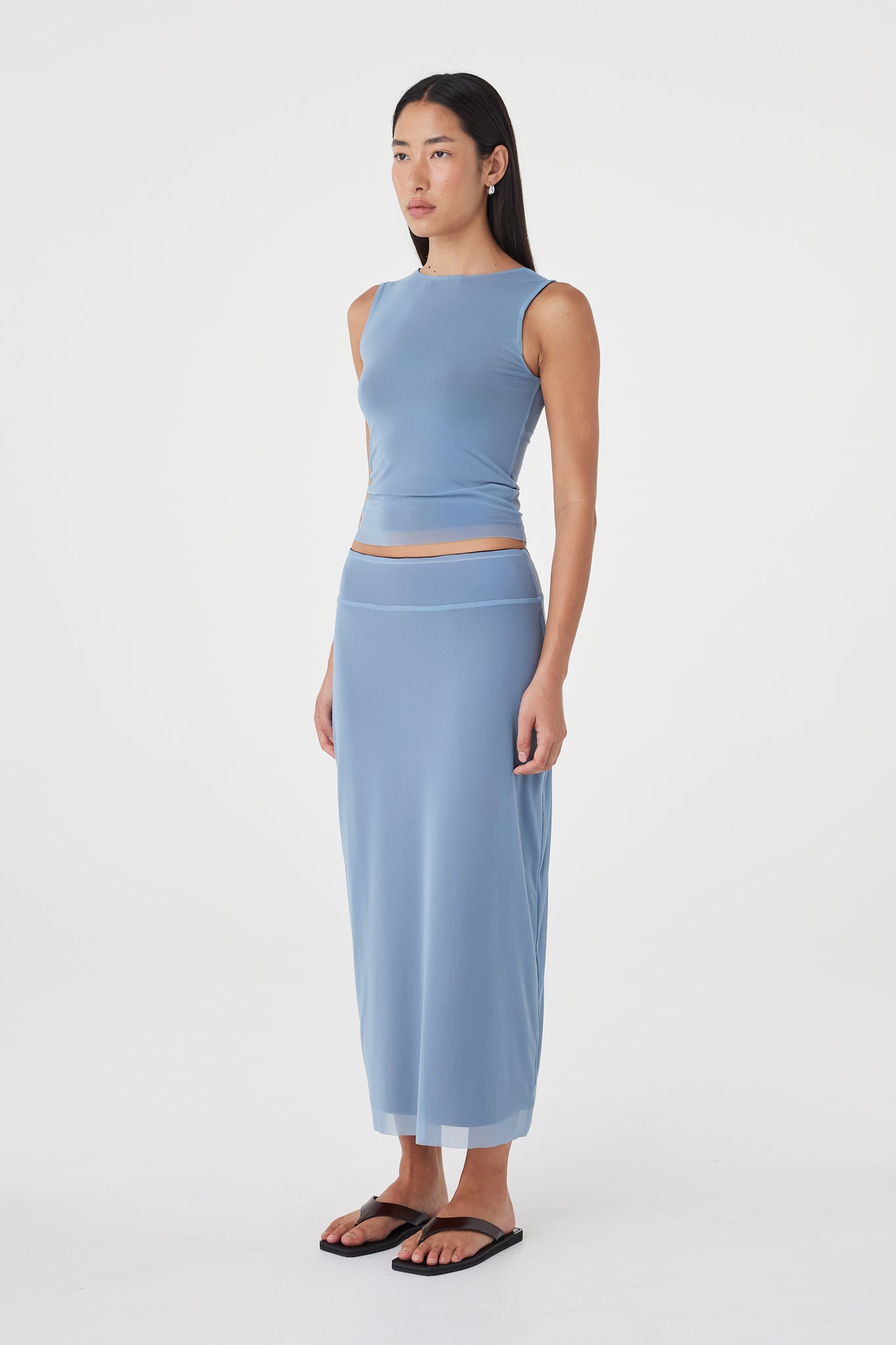 Eden Reversible Top // Pale Blue &amp; Espresso