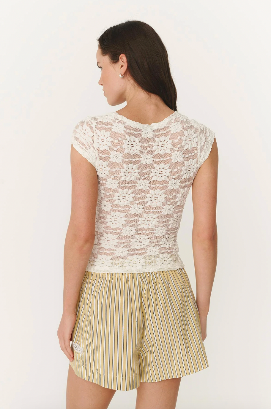 Galo Sunflower Lace Tee // Creme