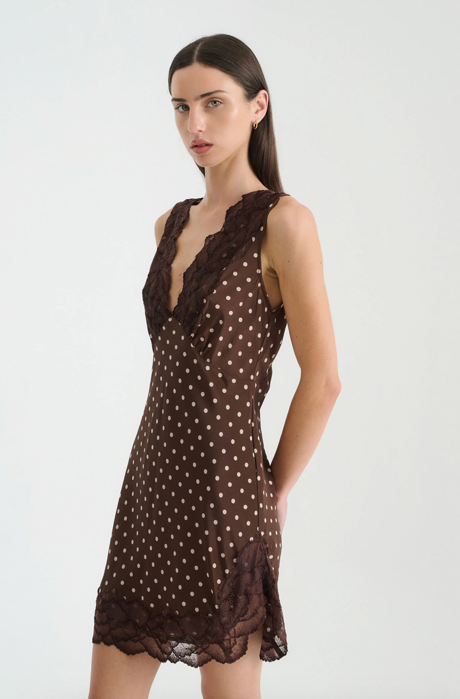 Annie Silk Mini Dress // Cacao Spot