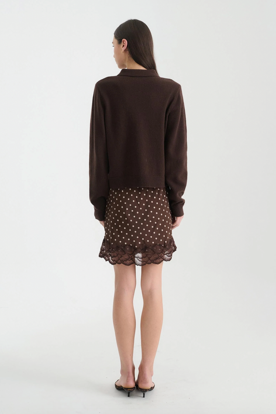 Marina Silk Mini Skirt // Cacao Spot
