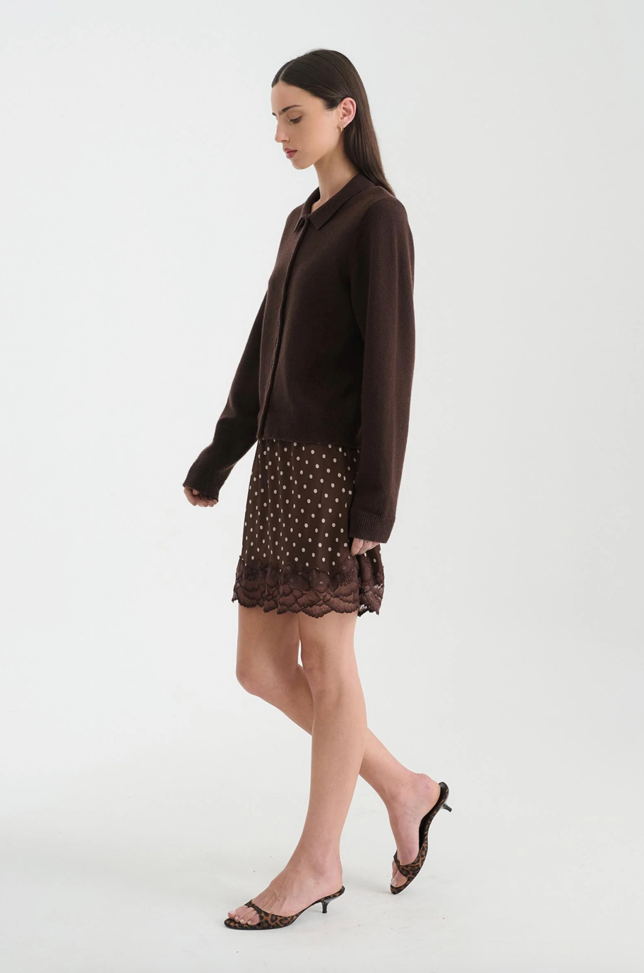 Marina Silk Mini Skirt // Cacao Spot