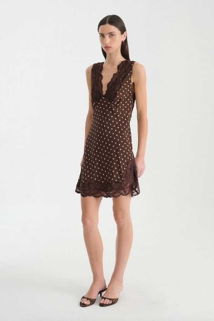 Annie Silk Mini Dress // Cacao Spot
