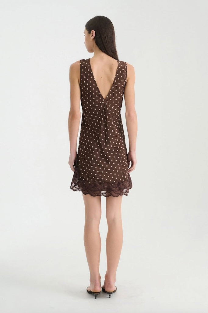 Annie Silk Mini Dress // Cacao Spot