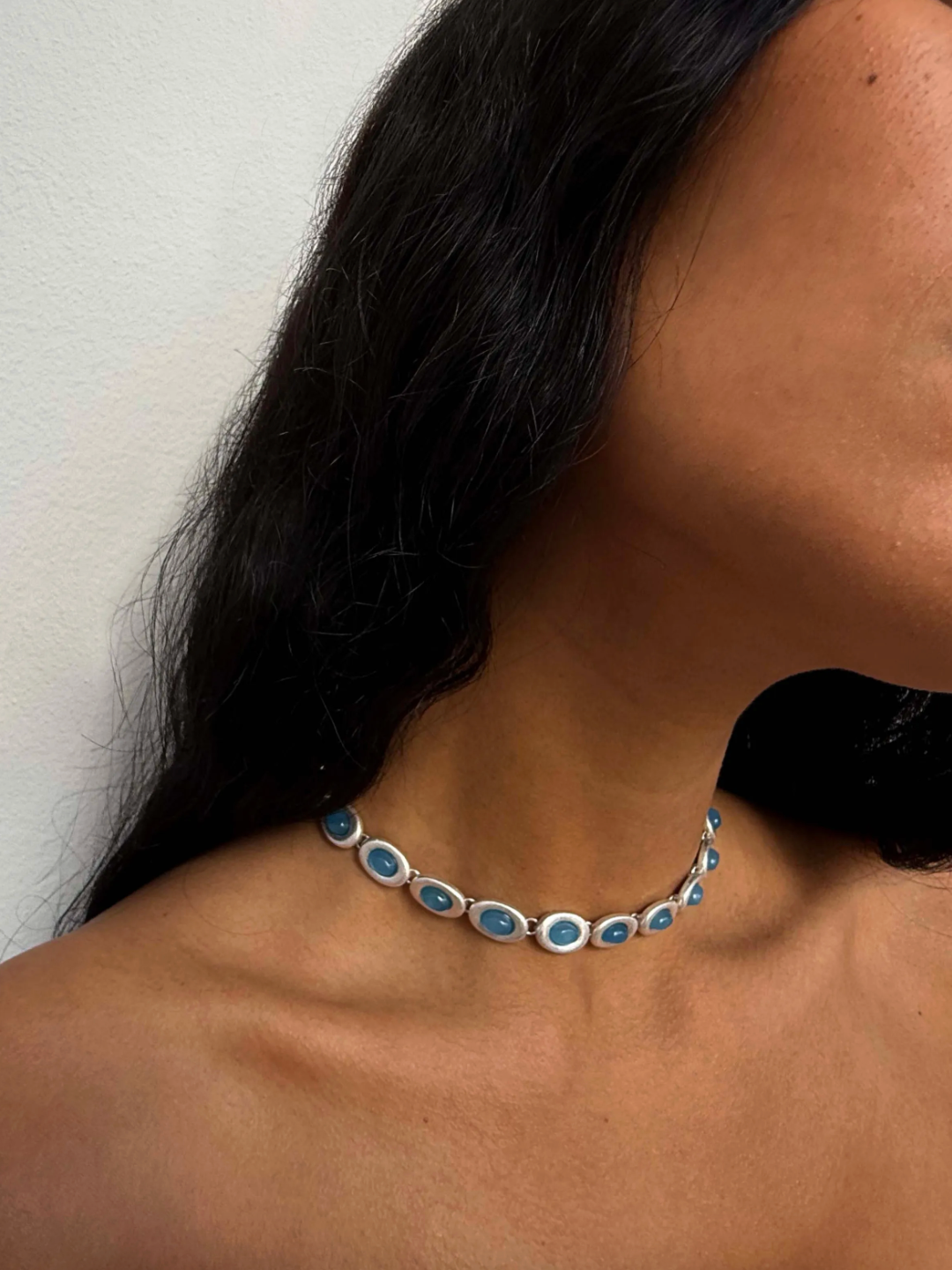 I Gave You My Heart Necklace // Blue &amp; Silver