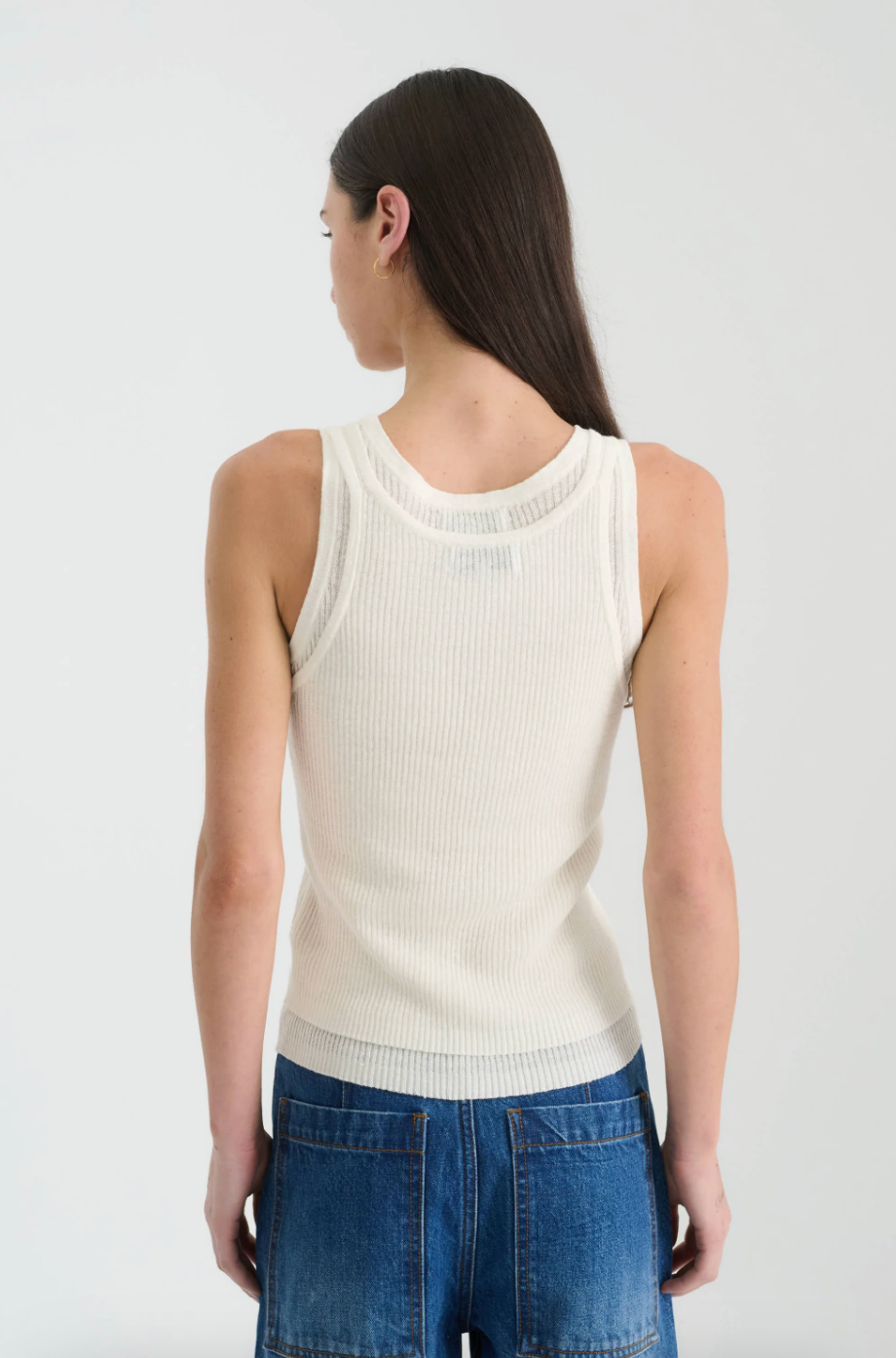 Jani Double-Layer Knit Tank // Bone