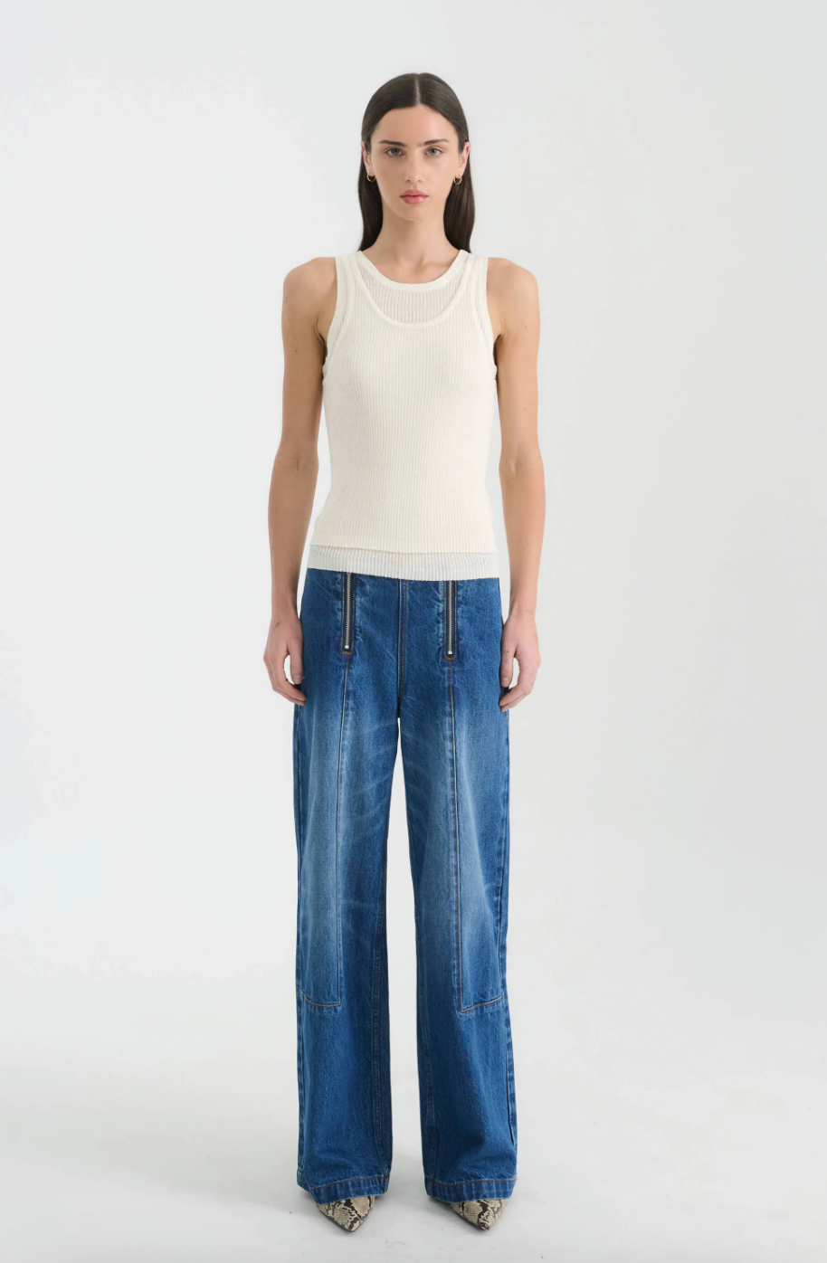 Jani Double-Layer Knit Tank // Bone