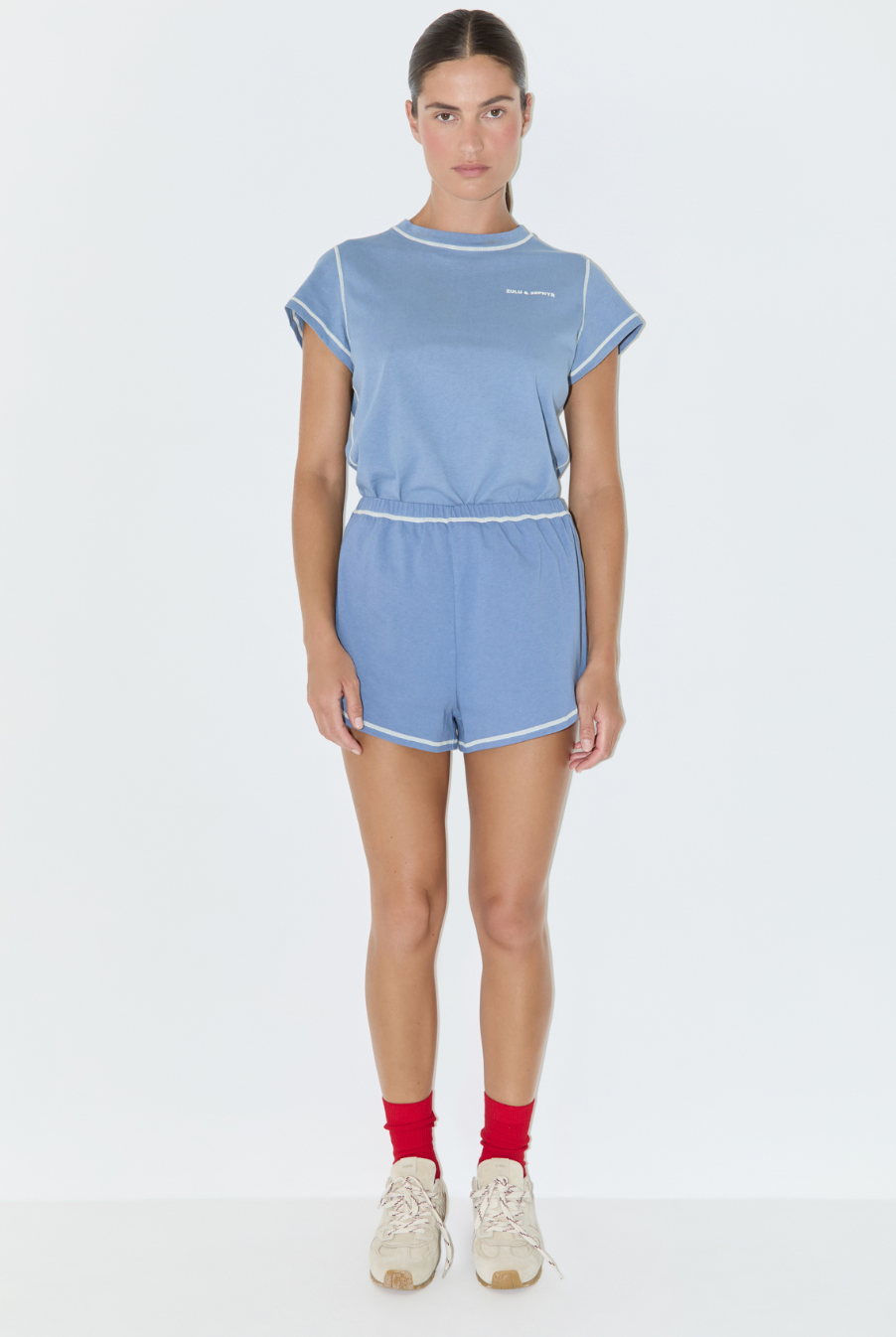 Contrast T-Shirt // Denim Blue