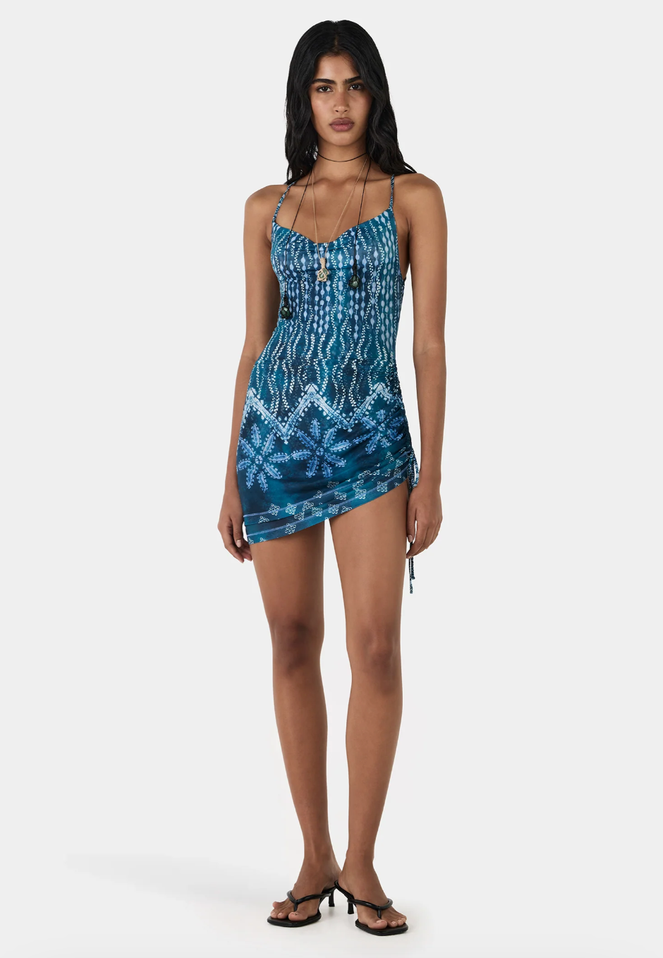 Carrie Mini Dress // Aqua Drift