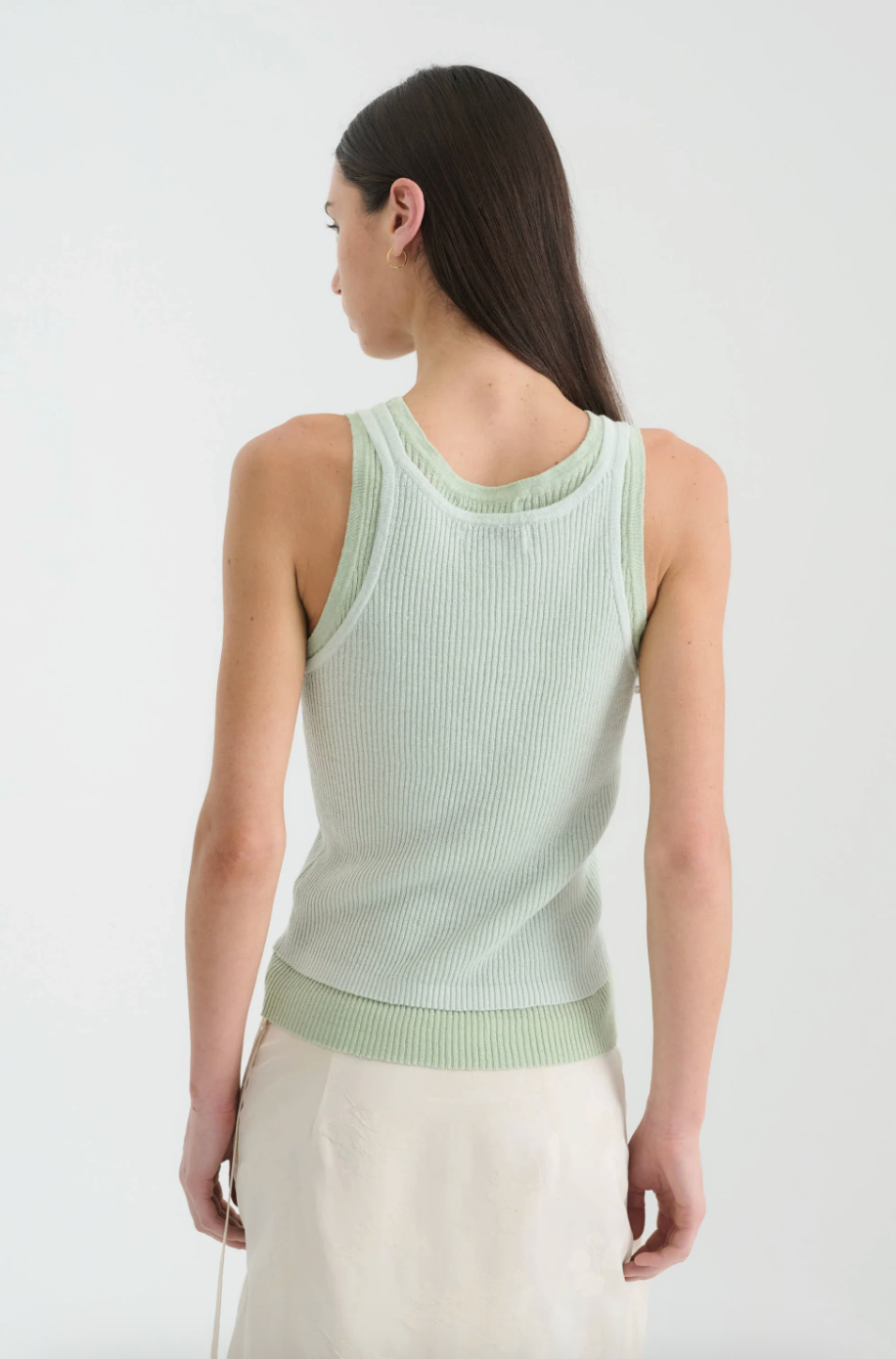 Jani Double-Layer Knit Tank // Mint Contrast