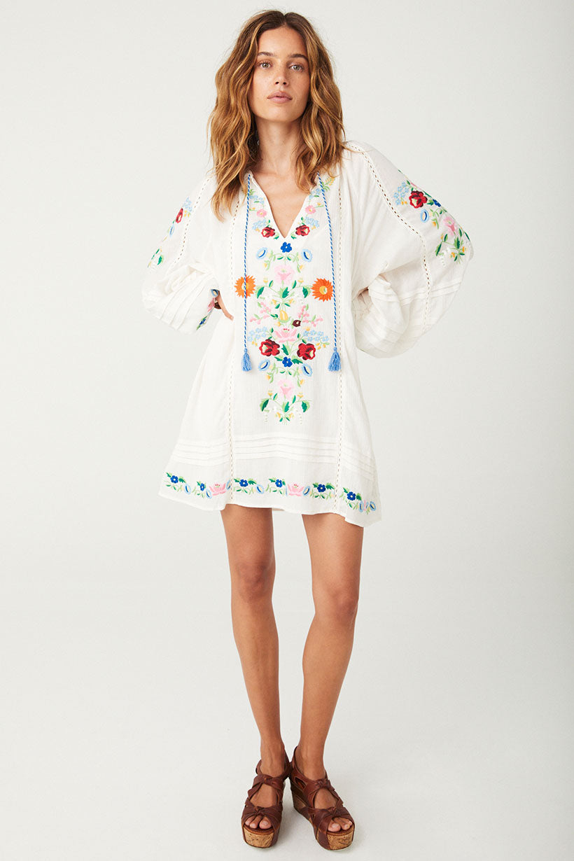 Florapaloosa Embroidered Tunic Dress // Wildflower