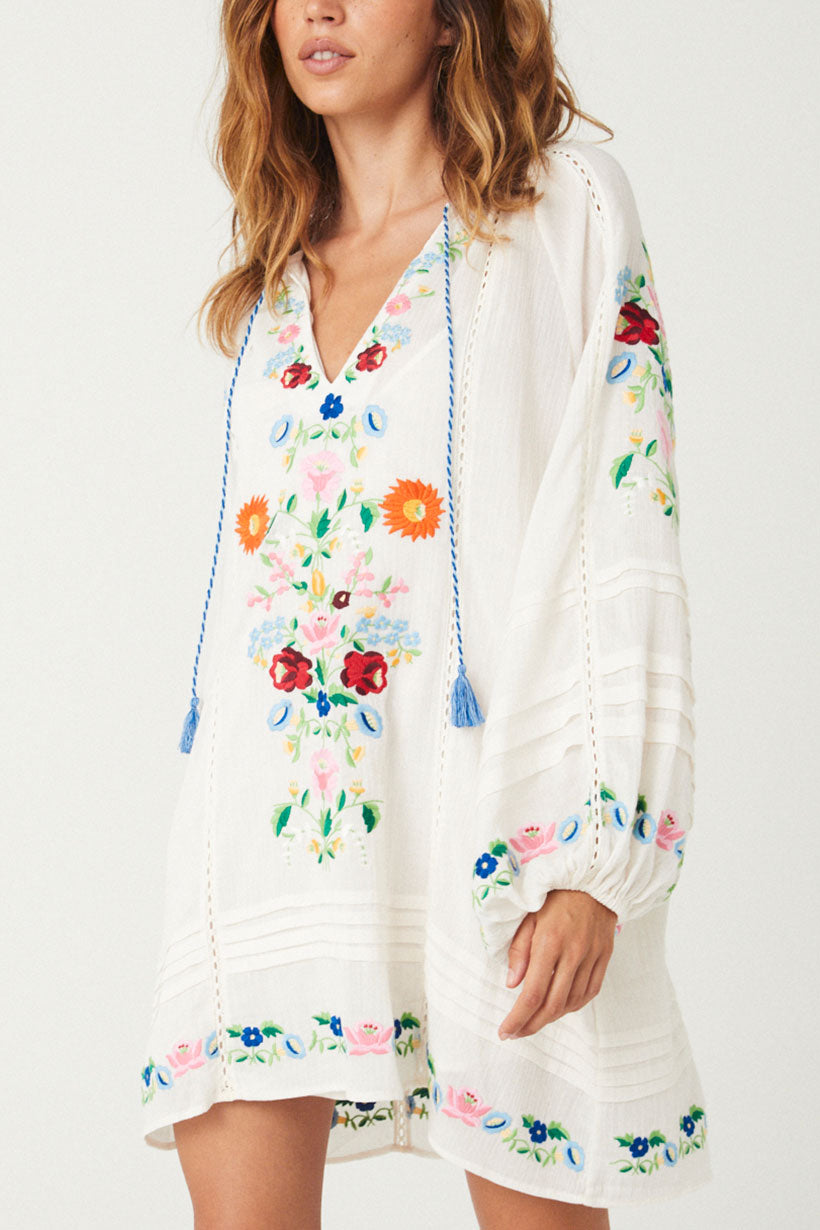 Florapaloosa Embroidered Tunic Dress // Wildflower