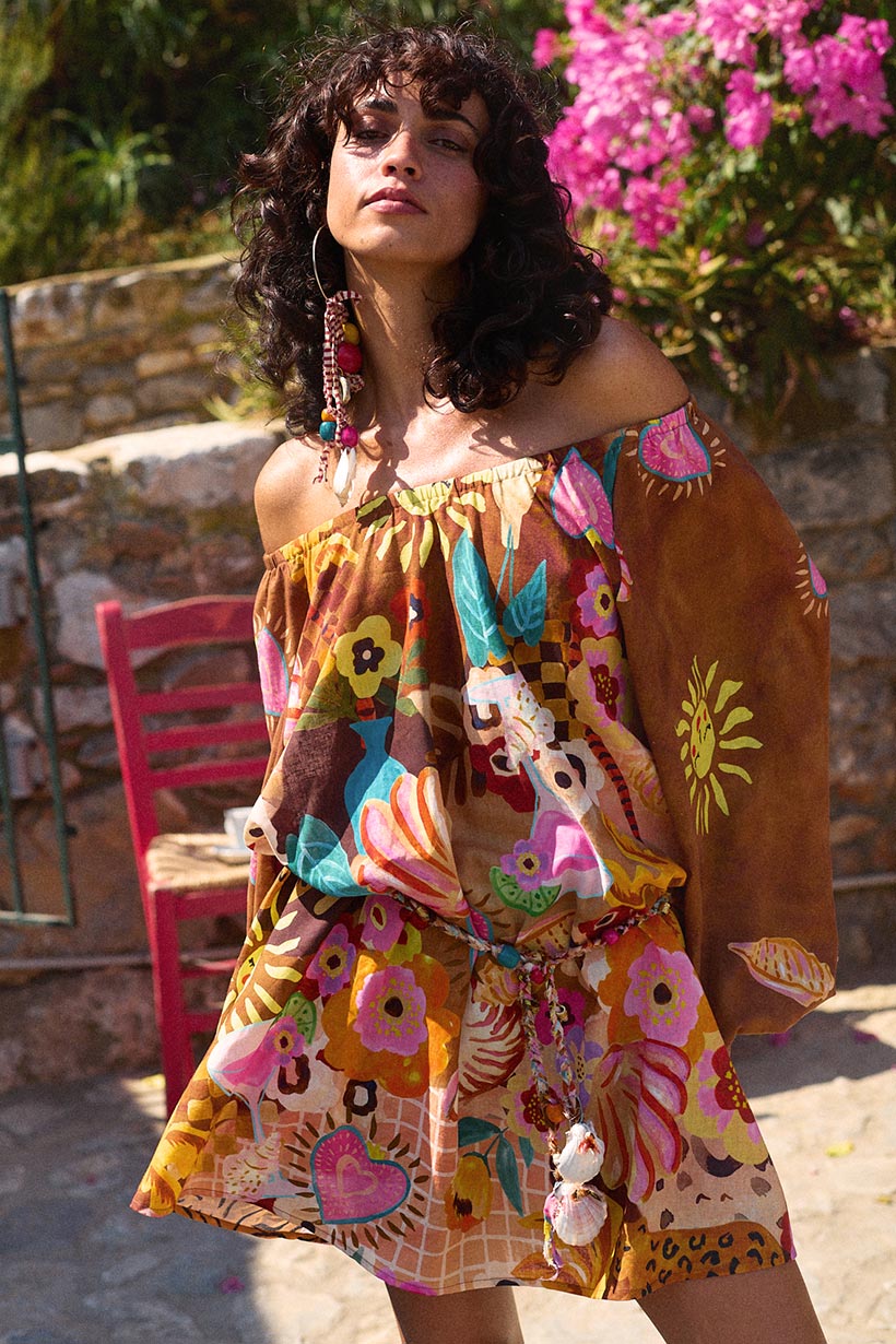 Birth of Venus Tunic Dress // Caramel