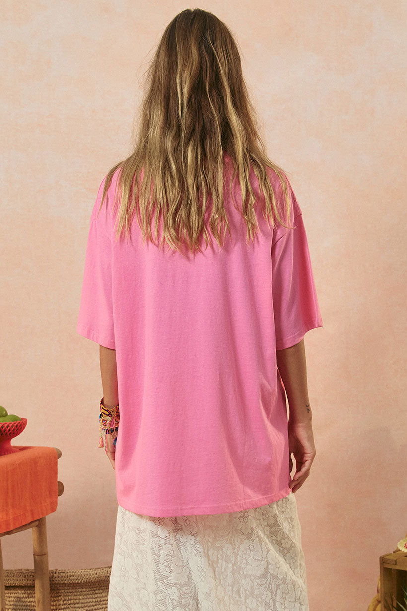 Marina Piccola Oversized Biker Tee // Cosmos Pink
