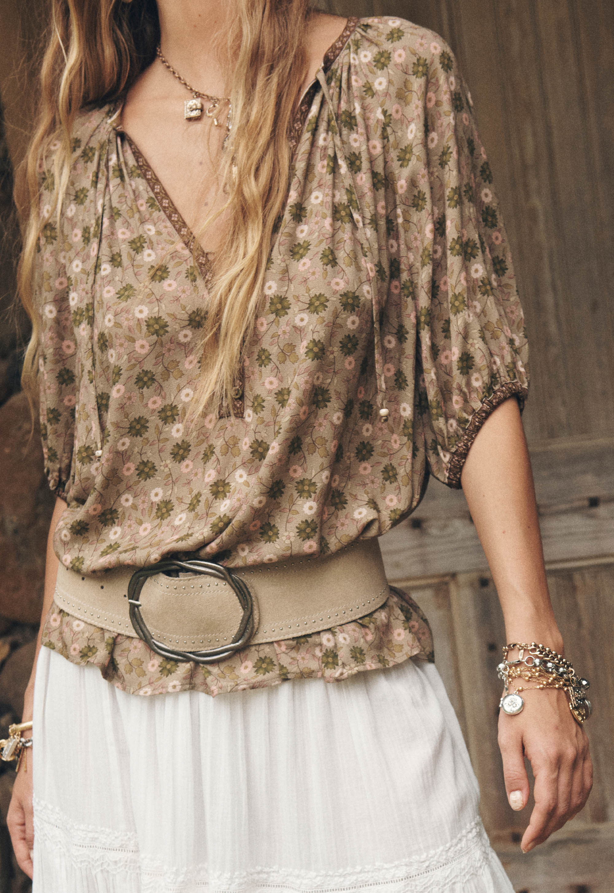 Swan Lake Short Sleeve Blouse // Sage