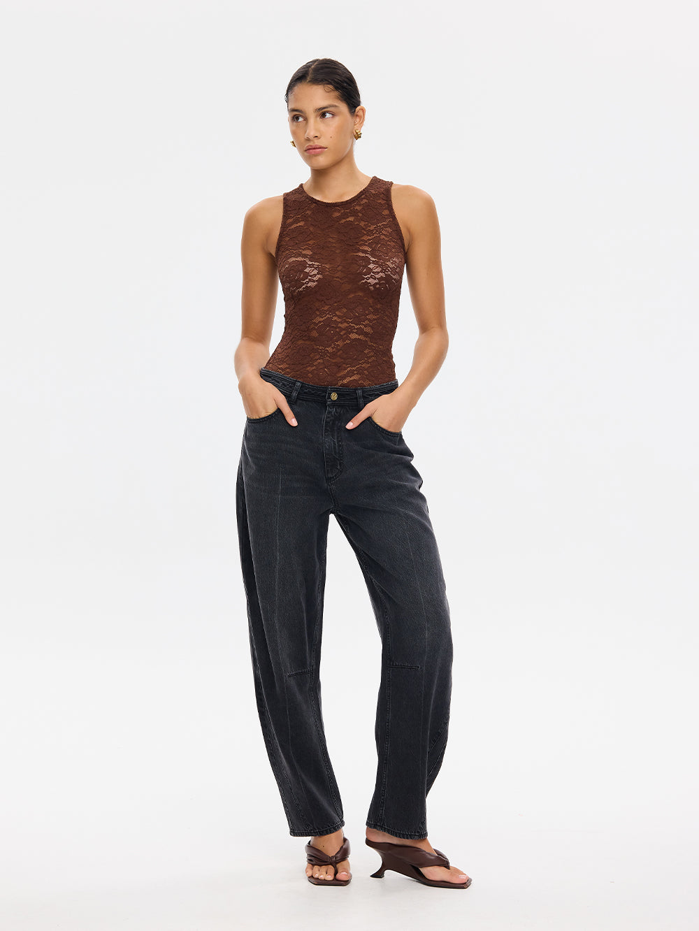 Bonnie Lace Tank // Chocolate