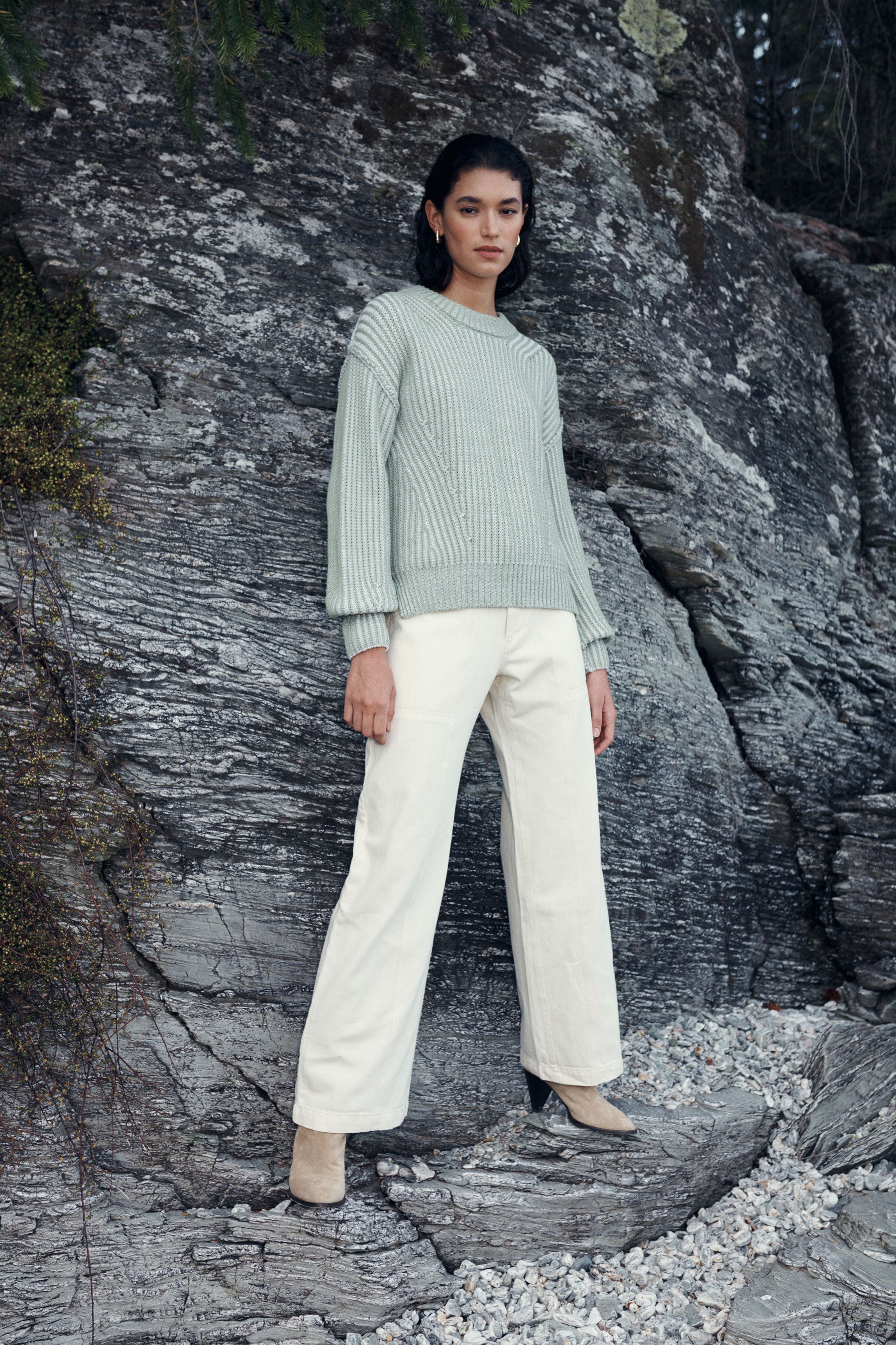 Tish Knit Jumper // Sage Creme